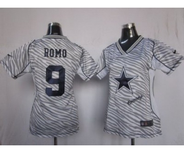 nike women nfl jerseys dallas cowboys #9 romo [fem fan zebra]