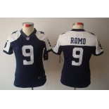 nike women nfl jerseys dallas cowboys #9 romo grey blue[nike limited throwback]