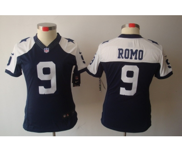 nike women nfl jerseys dallas cowboys #9 romo grey blue[nike limited throwback]