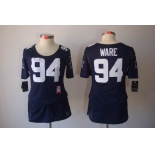 nike women nfl jerseys dallas cowboys #94 ware blue[breast cancer awareness]