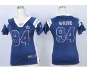 nike women nfl jerseys dallas cowboys #94 ware blue[fashion Rhinestone sequins]