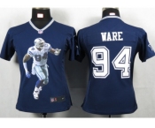 nike women nfl jerseys dallas cowboys #94 ware blue[portrait fashion]