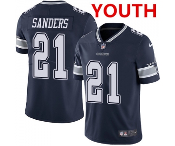 Nike Youth Dallas Cowboys #21 Deion Sanders Navy Blue Team Color Stitched NFL Vapor Untouchable Limited Jersey