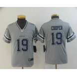 Youth Dallas Cowboys #19 Amari Cooper Grey 2019 Inverted Legend Stitched NFL Nike Limited Jersey