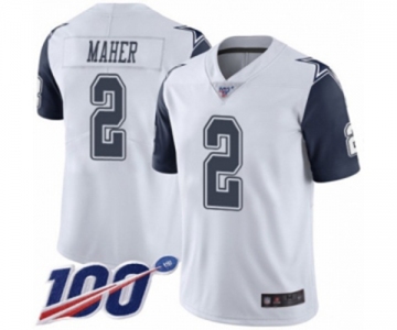 Youth Dallas Cowboys #2 Brett Maher Limited White Rush Vapor Untouchable 100th Season Football Jersey