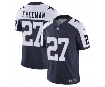 Youth Dallas Cowboys #27 Royce Freeman Navy White Thnaksgiving Vapor Untouchable Limited Stitched Football Jersey