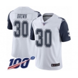 Youth Dallas Cowboys #30 Anthony Brown Limited White Rush Vapor Untouchable 100th Season Football Jersey