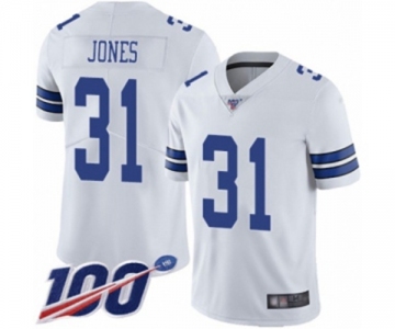 Youth Dallas Cowboys #31 Byron Jones White Vapor Untouchable Limited Player 100th Season Football Jersey