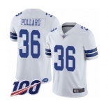 Youth Dallas Cowboys #36 Tony Pollard White Vapor Untouchable Limited Player 100th Season Football Jersey