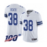 Youth Dallas Cowboys #38 Jeff Heath White Vapor Untouchable Limited Player 100th Season Football Jersey