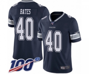 Youth Dallas Cowboys #40 Bill Bates Navy Blue Team Color Vapor Untouchable Limited Player 100th Season Football Jersey