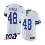 Youth Dallas Cowboys #48 Daryl Johnston White Vapor Untouchable Limited Player 100th Season Football Jersey