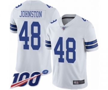 Youth Dallas Cowboys #48 Daryl Johnston White Vapor Untouchable Limited Player 100th Season Football Jersey