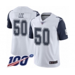 Youth Dallas Cowboys #50 Sean Lee Limited White Rush Vapor Untouchable 100th Season Football Jersey