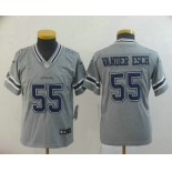 Youth Dallas Cowboys #55 Leighton Vander Esch Grey 2019 Inverted Legend Stitched NFL Nike Limited Jersey