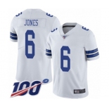 Youth Dallas Cowboys #6 Chris Jones White Vapor Untouchable Limited Player 100th Season Football Jersey