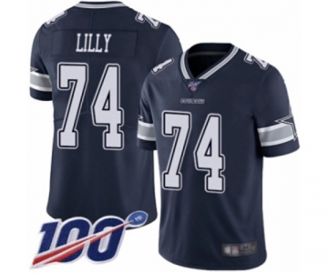 Youth Dallas Cowboys #74 Bob Lilly Navy Blue Team Color Vapor Untouchable Limited Player 100th Season Football Jersey