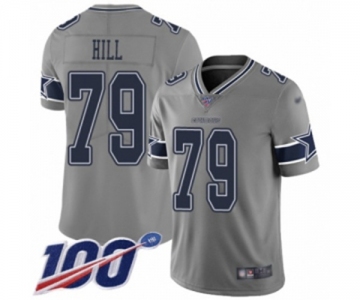 Youth Dallas Cowboys #79 Trysten Hill Limited Gray Inverted Legend 100th Season Football Jersey