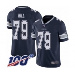 Youth Dallas Cowboys #79 Trysten Hill Navy Blue Team Color Vapor Untouchable Limited Player 100th Season Football Jersey