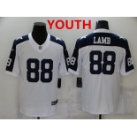 Youth Dallas Cowboys #88 CeeDee Lamb White Thanksgiving Vapor Untouchable Stitched NFL Nike Limited Jersey