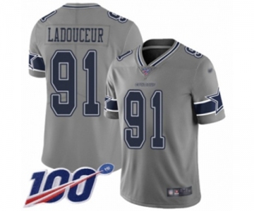 Youth Dallas Cowboys #91 L. P. Ladouceur Limited Gray Inverted Legend 100th Season Football Jersey