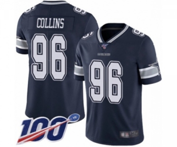 Youth Dallas Cowboys #96 Maliek Collins Navy Blue Team Color Vapor Untouchable Limited Player 100th Season Football Jersey