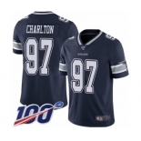 Youth Dallas Cowboys #97 Taco Charlton Navy Blue Team Color Vapor Untouchable Limited Player 100th Season Football Jersey