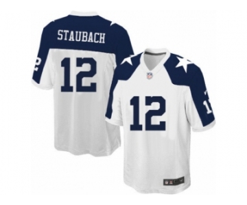 Youth Nike Dallas Cowboys #12 Roger Staubach Game White Throwback Alternate NFL Jersey