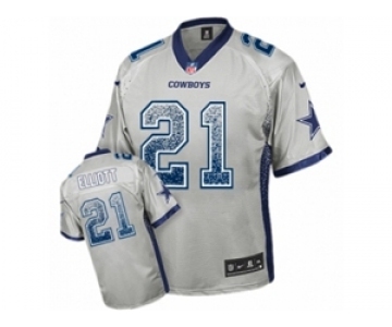 Youth Nike Dallas Cowboys #21 Ezekiel Elliott Elite Grey Drift Fashion NFL Jersey