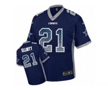 Youth Nike Dallas Cowboys #21 Ezekiel Elliott Elite Navy Blue Drift Fashion NFL Jersey