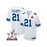 Youth Nike Dallas Cowboys #21 Ezekiel Elliott Elite White Super Bowl LI NFL Jersey