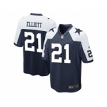 Youth Nike Dallas Cowboys #21 Ezekiel Elliott Navy Blue Thanksgiving Stitched NFL Throwback Jersey[Elliott]