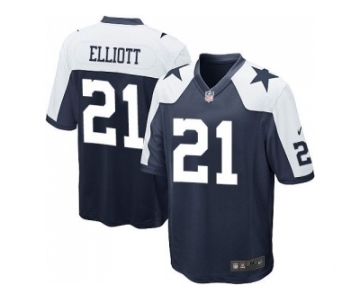 Youth Nike Dallas Cowboys #21 Ezekiel Elliott Navy Blue Thanksgiving Stitched NFL Throwback Jersey[Elliott]