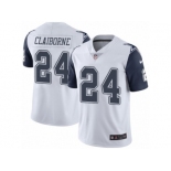 Youth Nike Dallas Cowboys #24 Morris Claiborne Limited White Rush NFL Jersey