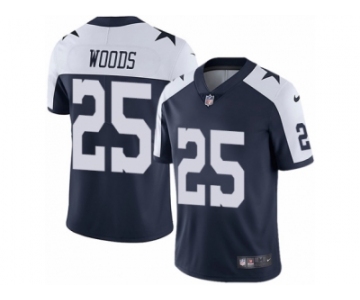 Youth Nike Dallas Cowboys #25 Xavier Woods Vapor Untouchable Limited Navy Blue Throwback Alternate NFL Jersey