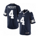 Youth Nike Dallas Cowboys #4 Dak Prescott Navy Blue Team Color NFL Jersey