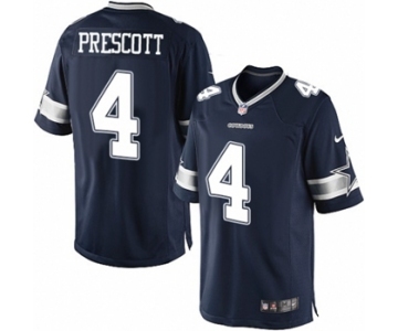 Youth Nike Dallas Cowboys #4 Dak Prescott Navy Blue Team Color NFL Jersey