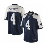 Youth Nike Dallas Cowboys #4 Dak Prescott Navy Blue Throwback Alternate NFL Jersey