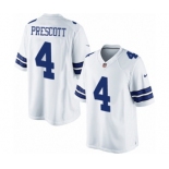 Youth Nike Dallas Cowboys #4 Dak Prescott White NFL Jersey