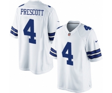 Youth Nike Dallas Cowboys #4 Dak Prescott White NFL Jersey