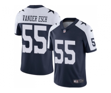 Youth Nike Dallas Cowboys #55 Leighton Vander Esch Navy Blue Thanksgiving Stitched NFL Vapor Untouchable Limited Throwback Jersey