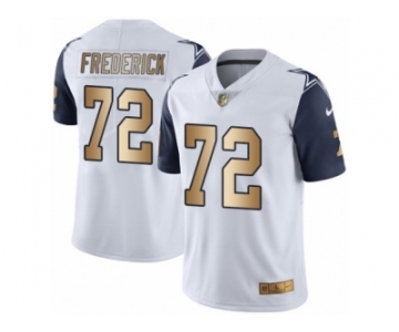 Youth Nike Dallas Cowboys #72 Travis Frederick Limited White Gold Rush NFL Jersey