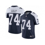 Youth Nike Dallas Cowboys #74 Bob Lilly Vapor Untouchable Limited Navy Blue Throwback Alternate NFL Jersey