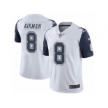 Youth Nike Dallas Cowboys #8 Troy Aikman Limited White Rush NFL Jersey