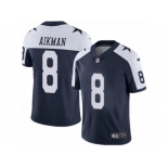 Youth Nike Dallas Cowboys #8 Troy Aikman Vapor Untouchable Limited Navy Blue Throwback Alternate NFL Jersey