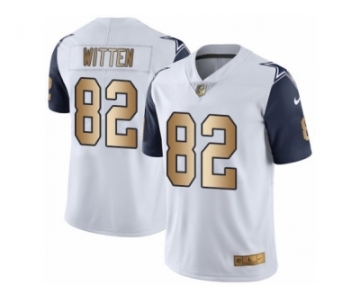 Youth Nike Dallas Cowboys #82 Jason Witten Limited White Gold Rush NFL Jersey