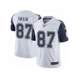 Youth Nike Dallas Cowboys #87 Geoff Swaim Limited White Rush NFL Jersey