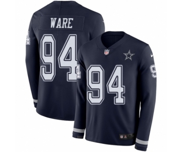 Youth Nike Dallas Cowboys #94 DeMarcus Ware Limited Navy Blue Therma Long Sleeve NFL Jersey