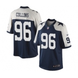 Youth Nike Dallas Cowboys #96 Maliek Collins Limited Navy Blue Throwback Alternate NFL Jersey