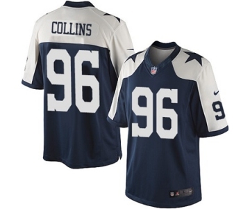 Youth Nike Dallas Cowboys #96 Maliek Collins Limited Navy Blue Throwback Alternate NFL Jersey